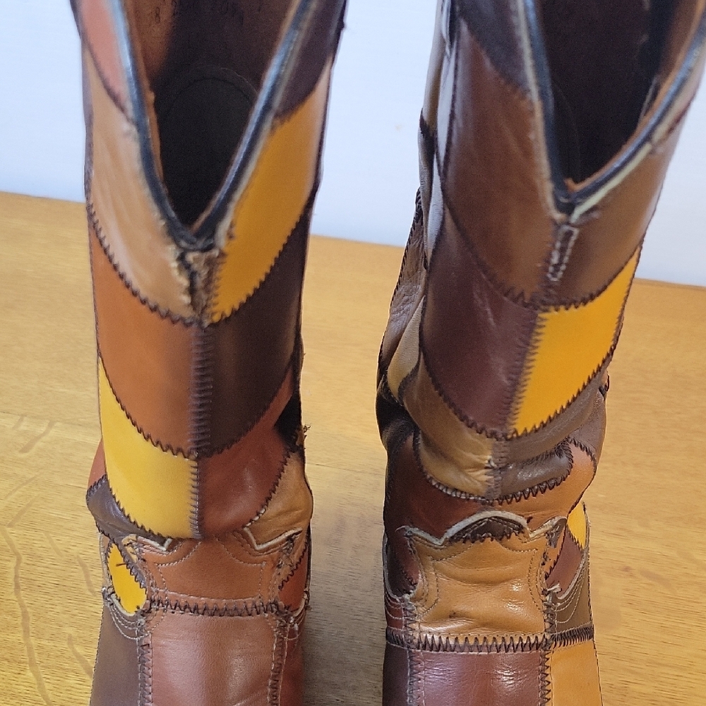 Patchwork Leather Western Boots - Picture 4 of 16